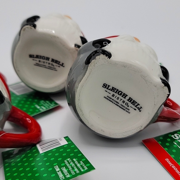 New 4 Ceramic Gnome Expresso Mugs 2" H - Picture 4 of 6